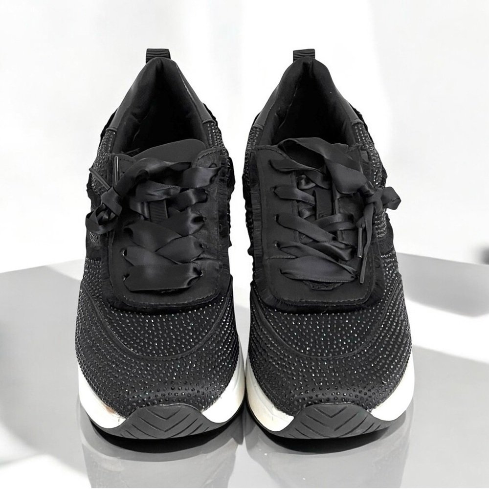 Kenneth Cole Reaction Claire Fashion Casual Sneakers with Ribbon Lace Bling READ